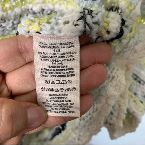 Free People wool chunky knit oversized green sweater size large boho casual - Picture 5 of 6